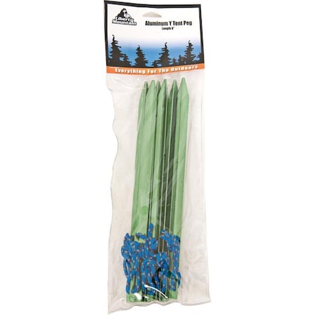 Liberty Mountain 9in. Aluminum Y Tent Peg, 6PK 120755